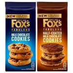 Cookies Bundle with Fox's Fabulous Half-Coated Milk Chocolate Cookies 175g and Milk Chocolate Cookies 180g (2 Pack)