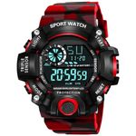 SWADESI STUFF Rubber Multi Color Army Kid Digital Watch for Boys Red_Black Dial_Multi-Color Band