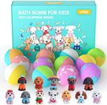 Bath Bombs for Kids, 12 Pack Organic Bath Bombs with Surprise Puppy Dog Toys Inside, Handmade Kids Bath Bombs for Girls Boys, XXL Fizzy Bath Bombs Gift Set