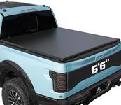 Truck Bed Tonneau Cover Compatible with Ford F150 F-150 2004-2014 6.5 ft Standard Box, Soft Folding(Quad Fold) Style