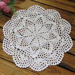 kilofly Crochet Cotton Lace Table Placemats Doilies Value Pack, 4pc, Roma, White, 10 inch