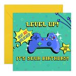 Son Birthday Card - Nephew Birthday Card - Video Games - 'Level Up Gamer' - Boyfriend Birthday Card for Men - For Him And Her - Comes With Fun Stickers - By Central 23