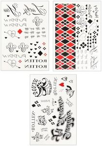 3 Sheets Temporary Tattoos Tattoo Sticker Perfect for Halloween,Cosplay, Costumes and Party Accessories