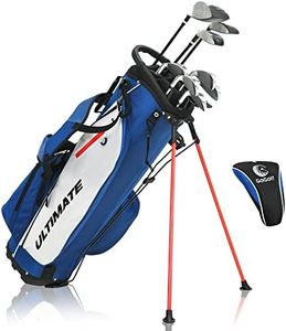 GYMAX Komplettes Golfschläger-Set für Herren, Golf-Set mit Standtasche, Golfschlägersätze inkl. 1# Aluminium-Driver, 3# Fairwayholz, 4# Hybrid, 6-9# Eisen, P# Zink-Eisen, Putter