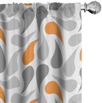 Ambesonne Geometric 2 Panel Curtain Set, Cultures Motif Traditional Teardrop Pattern Vintage Palette, Lightweight Window Treatment, Living Room, Bedroom Decor, 56 x 63 inches, Orange White