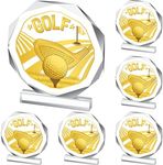 Anglechic 6 Pcs Acrylic Sports Trophy Award 4.72 x 4.72 Inch Sports Contest Trophy Plaques Sports Trophy Prize Gift Team Participation Trophies for Competition Prize (Golf)