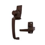 Ideal Security 910B Push Button Storm Door and Screen Door Handle with Storm Door Latch, Brown