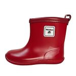 Toddler Wellies Soft PVC Boots Waterproof Lightweight Rain Boots for Little Kids Unisex Boys Girls, Manufacturer Size 13, 4 UK, Red