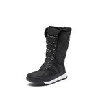 SOREL Women's Whitney ll Plus Tall Lace Waterproof Boot - Black, Sea Salt - 7