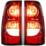 WonVon Red Tint Replacement Brake Tail Lights Set For Chevy Silverado 2003-2006 Truck w/Bulb and Harness