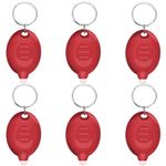 Daemson Mini LED Red Light Keychain Flashlight, Small Keychain Flashlight 12 Lumen Portable Pocket Flashlight, Ultra Bright Micro LED Flashlight Red Light Flashlight with Red Shell (6PCS)