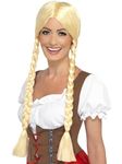 Smiffys Bavarian Beauty Wig, Blonde Plaited, Oktoberfest Fancy Dress, Oktoberfest Dress Up Wigs