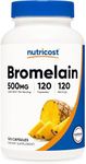 Nutricost Bromelain 500mg, 120 Vegetarian Capsules - Bromelain (1200 GDU), Non-GMO, Gluten Free