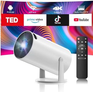 Projector with WiFi and Bluetooth, Mini Projector, 4K 1080P Support Portable Wireless Movie Projectors 220° Rotatable 130'' Screen Auto Keystone Compatible with HDMI/iPhone/TV Stick for Bedroom Indoor