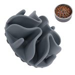 Jaoul Slow Feeder Dog Bowls Insert, Puzzle Slow Feeder with Octopus Suction Cups for Small Medium Large Size Dog Bowls (Medium(4.72 inch), Grey)