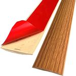 2M PVC Floor Transition Strip Laminate Floor Cover Strips Self Adhesive PVC Floor Door Divider Strip Flat Laminate Profile Flooring Edge Trim Joining Strip Door Bar(4cm,Yellow Wood Grain)