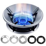 SNOW JAY Gas Saver Burner Stand Gas Burner Cover Gas Saver Jali Home Gas Stove Fire & Windproof Energy Saving Stand Gas Stove Stand Protector Max Gas Saviour Silver Open(PACK OF 1) BLACK