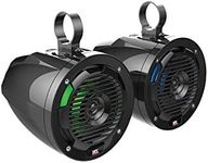 MTX MUD65PL Mud Series 6.5 Inch 50 Watt RMS Handlebar Cage Mount Weatherproof Coaxial Motorcycle ATV UTV Speaker Pair with RGB LED Lights