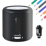 tenwin Electric Pencil Sharpener, Classroom Pencil Sharpener Dia 6-8mm, Fast Sharpen, USB Or Battery Operated Automatic Pencil Sharpener for School/Home/Office/Studio