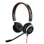 Jabra Evolve 40 MS Stereo Headset – Microsoft Teams Certified Headphones for VoIP Softphone with Passive Noise Cancellation – USB-C Cable with Controller – black