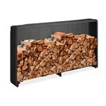 Relaxdays Firewood Rack with Cover, Black, 110 x 200 x 29 cm