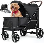 ELEMARA Large Dog Stroller with Walk-in Ramp, up to 110 lbs – Heavy Duty Dog Stroller for Large Dogs & 2 Medium Dogs, All-Terrain Wagon for Senior, Injured & Post-Surgery Pets
