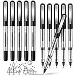 Gel Pens, 10 Pack Writing Pens, Quick-Drying Black Pens Ballpoint, Write Smoothly Pens Black Ink, Liquid Ink Rollerball Pen, 0.5mm Ink Pen, Gel Pens for Writing, School, College, Work, Home Office