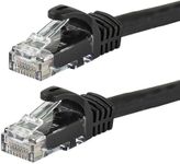 Monoprice Flexboot Cat6 Ethernet Patch Cable - Network Internet Cord - RJ45, Stranded, 550Mhz, UTP, Pure Bare Copper Wire, 24AWG, 50ft, Black