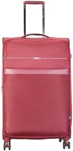VIP Polyester Vapour Check-In Trolley Bag, 79Cm | Large Soft-Sided Luggage For Travel With Smooth 8-Spinner Wheel & Tsa Lock | 5-Year International Warranty - Red
