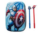 FETE PROPZ Plastic Multipurpose K Avengers Jumbo Pencil/Pen Pouch And Pencil 3D Eva Hardtop Pouch Bag Case For School Supplies For Kids, Pouch For Boys Birthday Gift (Captain America, Multicolor)