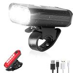 Bike Lights Set, Led Cycle Lights Front and Rear, USB Rechargeable Bicycle Lights Headlights Taillight,4 Lighting Modes Safety Cycle Lights with IPX4 Waterproof LED Bike Lights Fits All Bicycles