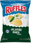 American Snacks - Ruffles Jalapeno Ranch Potato Chips - 6.5oz (184.2g) Bag