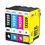 KING OF FLASH 603 XL Ink Cartridges Multipack - 603XL Ink Replacement for Epson Expression Home XP-3100 XP-4100 XP-2100 XP-2105 XP-3105 XP-4150 (1 Set)