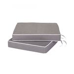 Alfresia Garden Seat Pad Cushions – Set of 2 Small Replacement Outdoor Chair Cushions, Luxury Style, Thick Luxury Foam Filling, Polyester Case, Choice of Colours, Quality Guaranteed (Grey)