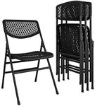 COSCO Ultra Comfort Commercial XL Plastic Folding Chair, Black, 4-Pack