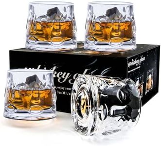 Transparent Whiskey Glasses Set, 4 Pack, 160ml, for Wine, Scotch, Bourbon, Vodka, Liquor, Best Father Ever Whiskey Glass (Whiskey Glass 4 Set)