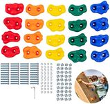 Squirrel Products 20 Large Kids Rock Climbing Holds - with Mounting Hardware for up to 1" Installation