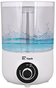 Dr. Tech LP-2207 Ultrasonic Humidifier with Manual Control Quiet Air Purifier for Dryness Cold & Cough for Home Office Adults Baby Bedroom (3.5L, 25-100W, Transparent White, Pack of 1)