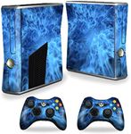 Protective Vinyl Skin Decal Cover for Microsoft Xbox 360 S Slim + 2 Controller Skins Sticker Skins Blue Mystic