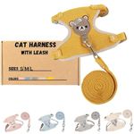 House Of Pets Cat Harness and Leash Set - Escape Proof and Adjustable - Lightweight and Soft Walking Harness for Cats - Perfect for Medium Cats with Weight from 3.1 KG to 6 KG (Medium, Yellow)