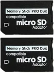 Memory Stick PRO Duo Adapter, microSDHC TF Card microSD to Memory Stick MS PRO Duo Card for Sony PSP, PlayStation Portable, Cybershot Digital Camera, Handycam, PDA (Pack of 2)