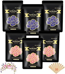 Waxing Kit, 2 LED Bouvetan Wax Warmer Hair Removal Wax Kit with 4 Bags Hard Wax (3.5oz/bag) 5 Aluminum Bowls 20 Wax Sticks for Full Body, Women Wen At Home Hard Waxing Kit (2Lavender+1Rose)