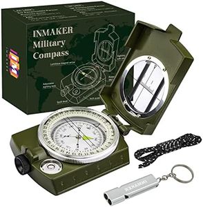 INMAKER Compass, Compass Hiking with Survival Whistle, Luminous Compass Gift for Kids, Apply to Outdoor Survival, Camping and Navigation