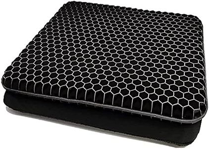 HSSGGV Coussin de chaise,Coussin de Gel Respirant, Coussin Anti Escarres, Soulage la Pression sur Le Orthopédique avec Housse Antidérapant pour Voiture/Bureau/Maison/Fauteuil Roulant (noir)