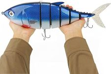 Booms Fishing MJ1 16" Tuna Fishing Lures for Sea Fishing, Saltwater Multi Jointed Swimbaits, Blue