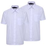 Eirene Threadz Pack of 2 Boys Children Kids School Uniform Shirt Short Sleeve White Colour (17-18)