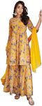 Janasya Indian Women's Yellow Georg