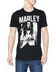 Bravado Men's Bob Marley Black & White T-Shirt, Black, X-Large