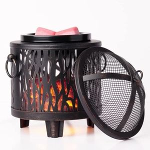 NAFANG Fireplace Wax Warmer,Full Metal Wax Melt Warmer for Scented Wax Melts,Electric Wax Warmer,Candle Wax Burner Fragrance Warmer for Home Office Gifts & Decor(Dustproof Glass)