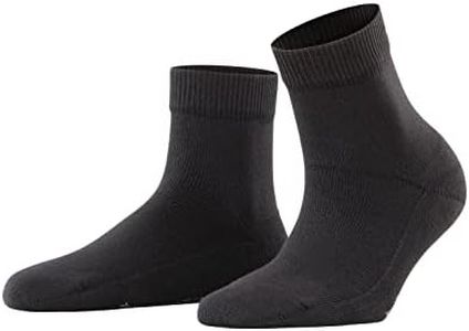 FALKE Women's Light Cuddle Pads Slipper Socks, Cozy Warm, Cotton, House Socks for Winter and Fall, Sole Grips, Black (Black 3000), 8-10.5, 1 Pair